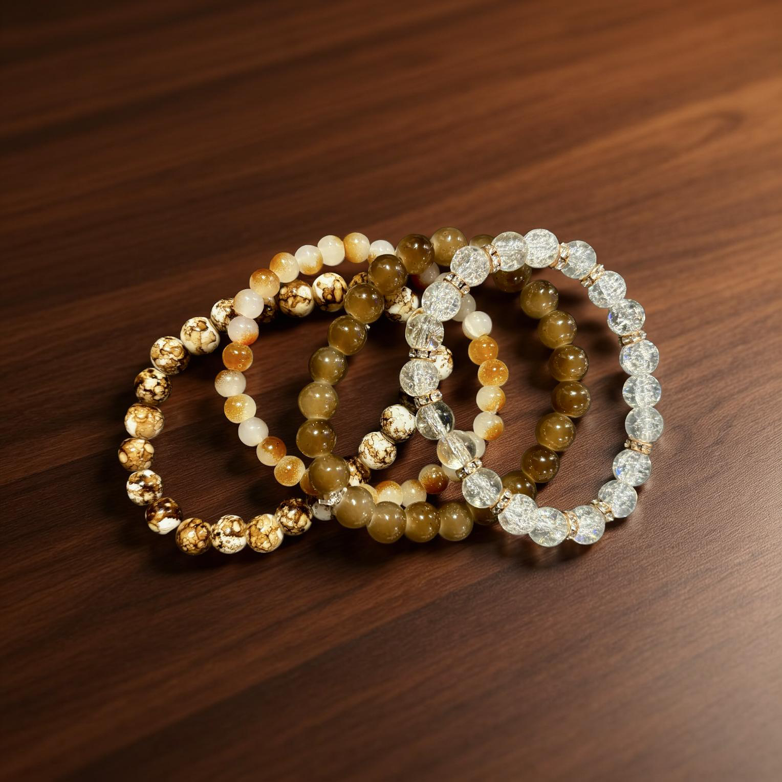 Neutral Beaded Bracelet Stack